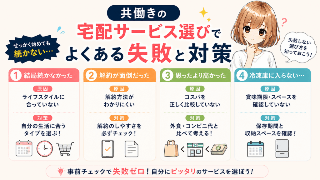 共働きの宅配サービス選びでよくある失敗と対策