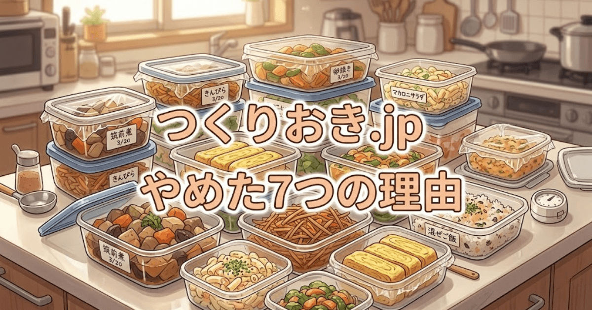 つくりおき.jpやめた