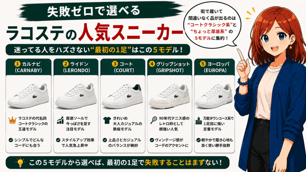 結論：ラコステのスニーカーは「ダサい」のではなく「選び方を間違えてるだけ」だった