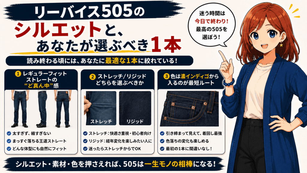 結論:リーバイス505は「ダサくない」、ダサく見えるのは“親世代の記憶”だけ