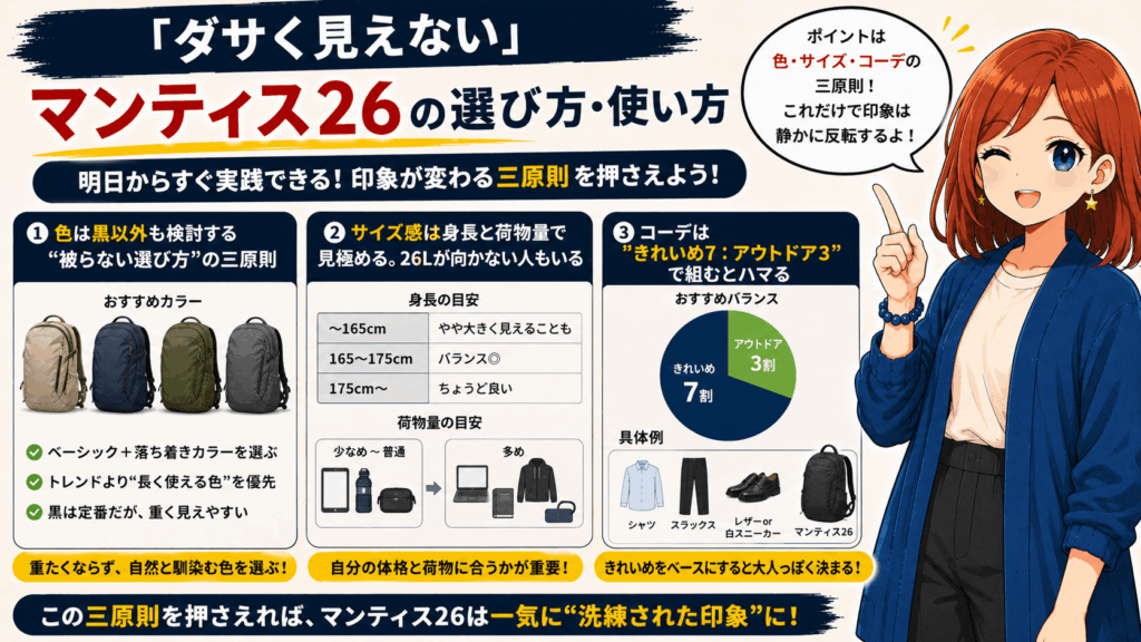 結論:マンティス26は「ダサい」のではなく"3つの条件"が重なった時だけそう見える