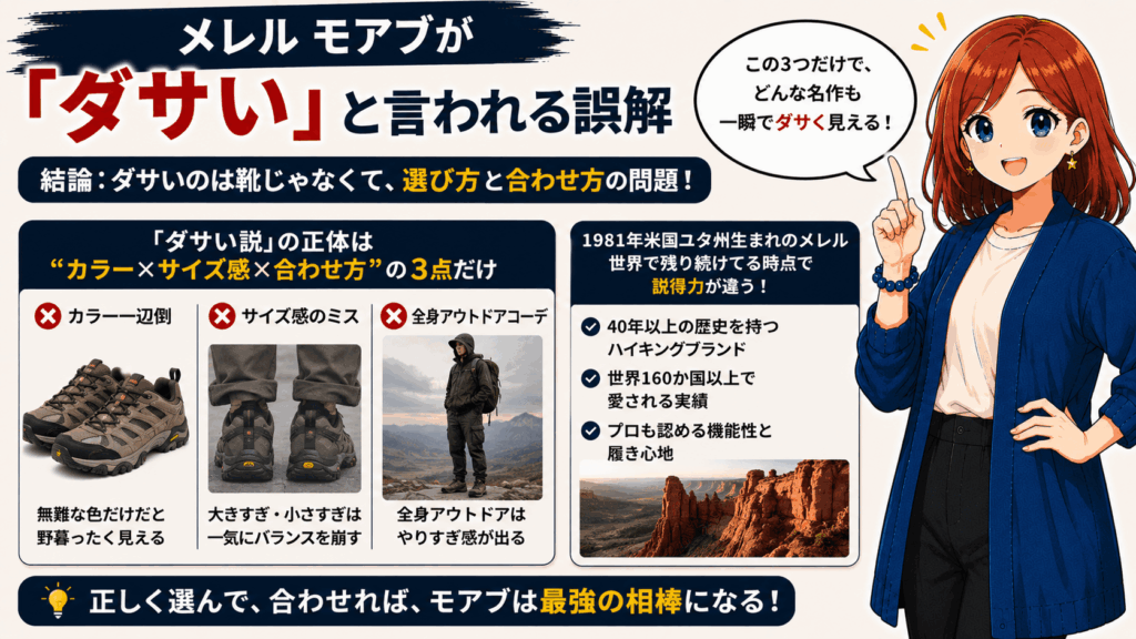 メレル モアブ ダサい