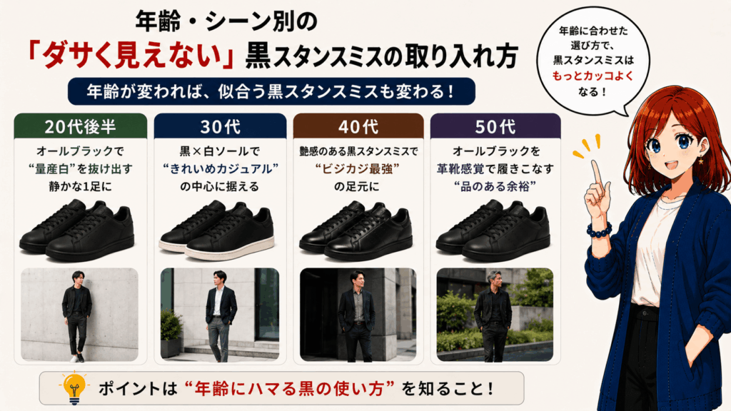 結論：スタンスミスの黒は「ダサい」のではなく「価値を勘違いされてるだけ」