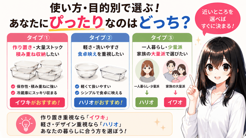 使い方・目的別：あなたが選ぶべきなのは「イワキ」か「ハリオ」か