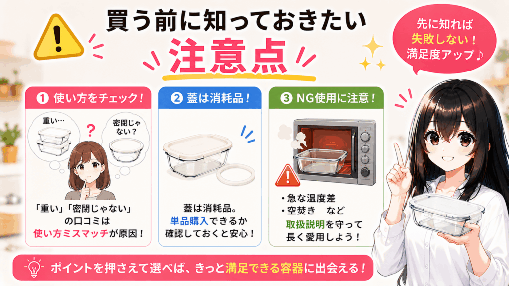 買う前に知っておきたい注意点
