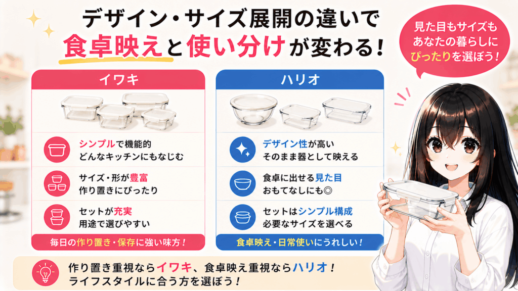 デザイン・サイズ展開の違い：食卓映えと使い分け